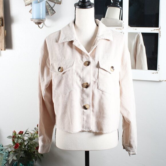 Shein Crop Jacket - Lightweight - Raw Hem - Small - Picture 1 of 5